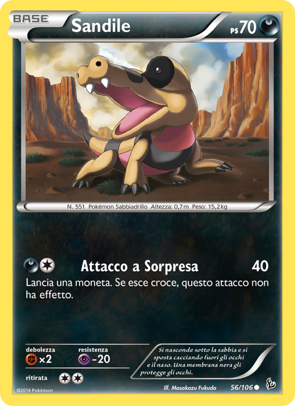 Sandile 056/110 — Flashfire (Italian Pokémon TCG card)