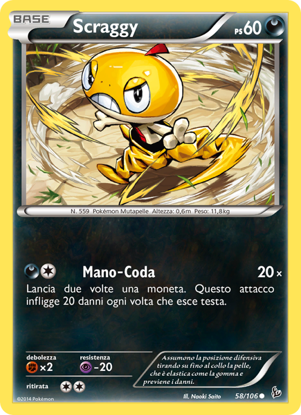 Scraggy 058/110 — Flashfire (Italian Pokémon TCG card)