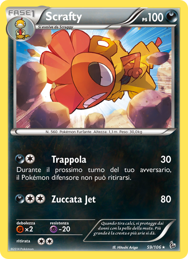 Scrafty 059/110 — Flashfire (Italian Pokémon TCG card)