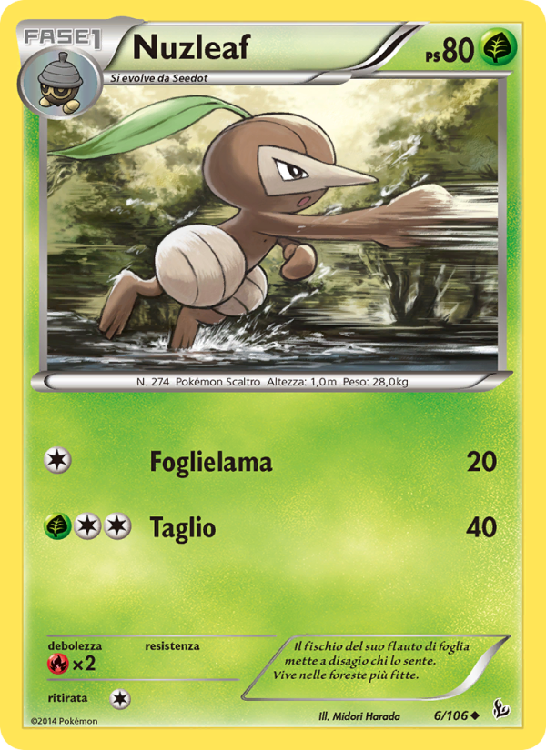 Nuzleaf 006/110 — Flashfire (Italian Pokémon TCG card)