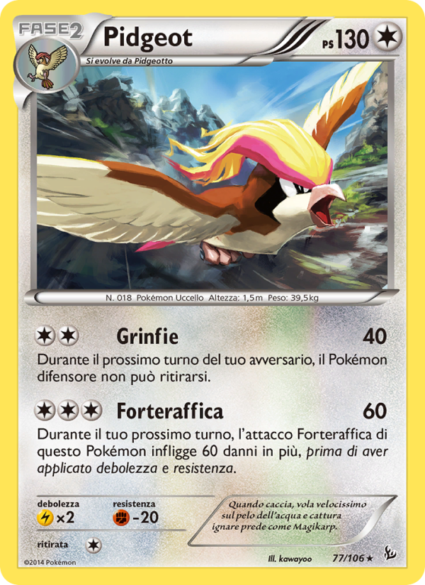 Pidgeot 077/110 — Flashfire (Italian Pokémon TCG card)