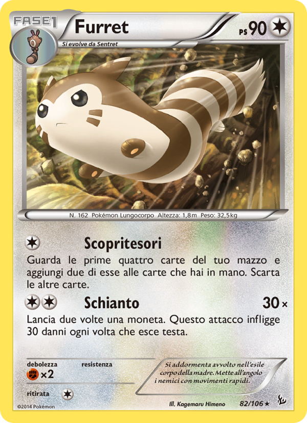 Furret 082/110 — Flashfire (Italian Pokémon TCG card)
