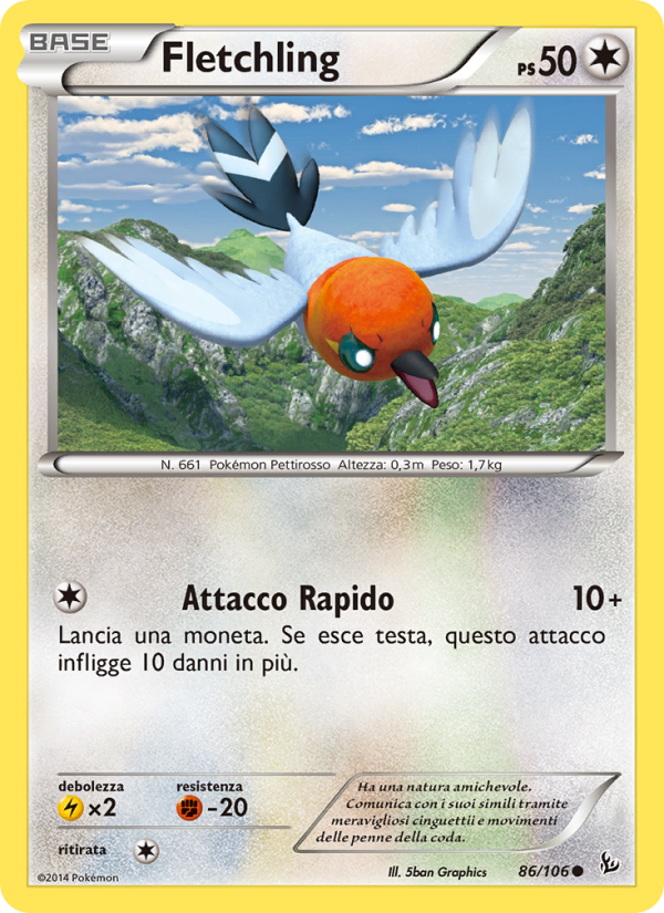 Fletchling 086/110 — Flashfire (Italian Pokémon TCG card)