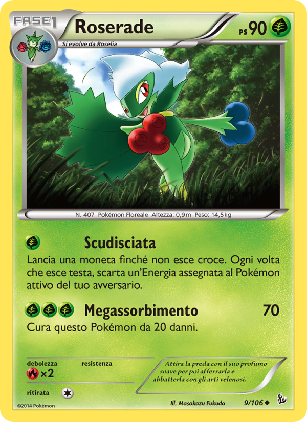 Roserade 009/110 — Flashfire (Italian Pokémon TCG card)