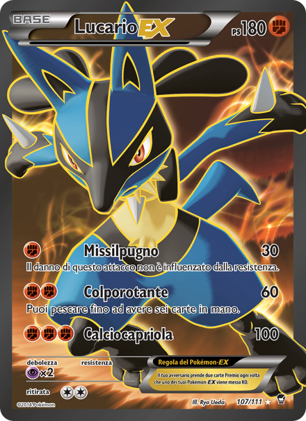 Lucario EX 107/114 — Furious Fists (Italian Pokémon TCG card)