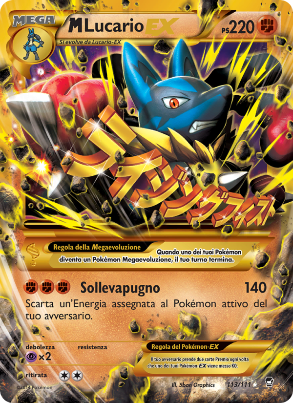 M Lucario EX 113/114 — Furious Fists (Italian Pokémon TCG card)
