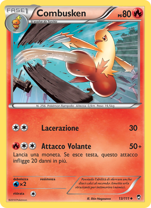 Combusken 013/114 — Furious Fists (Italian Pokémon TCG card)