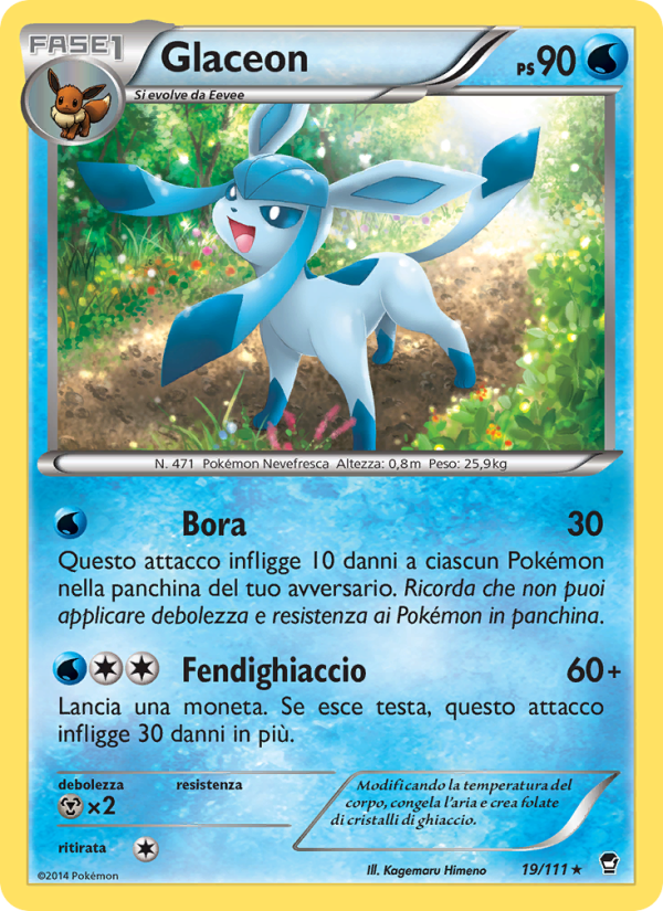 Glaceon 019/114 — Furious Fists (Italian Pokémon TCG card)