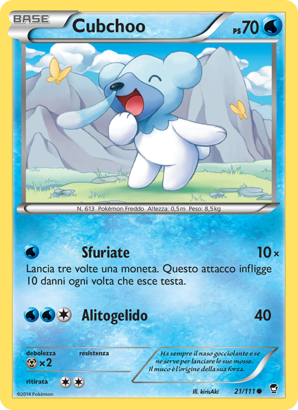 Cubchoo 021/114 — Furious Fists (Italian Pokémon TCG card)