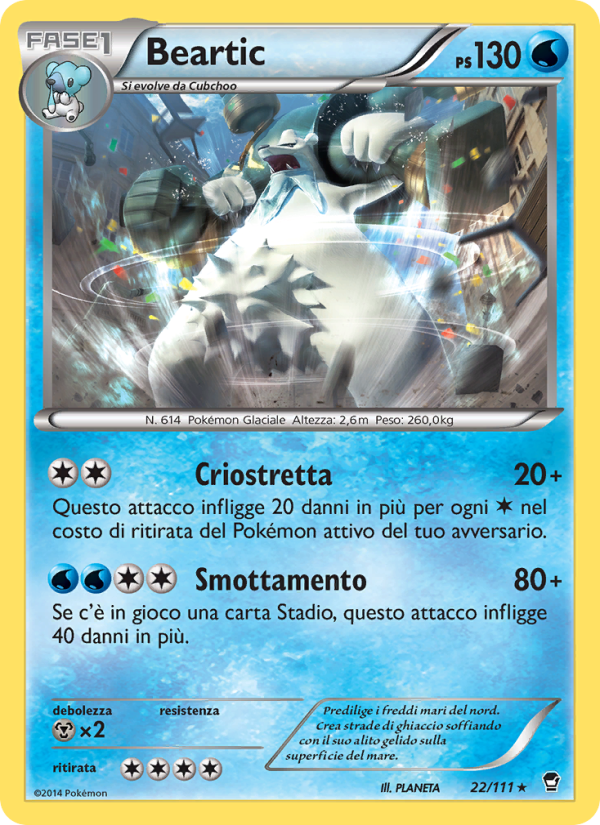 Beartic 022/114 — Furious Fists (Italian Pokémon TCG card)
