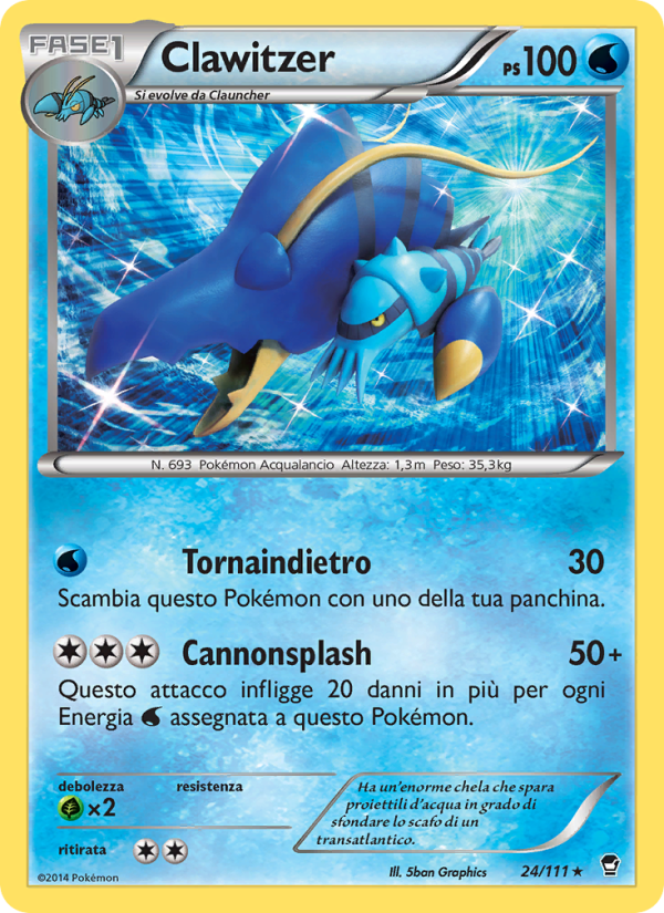 Clawitzer 024/114 — Furious Fists (Italian Pokémon TCG card)