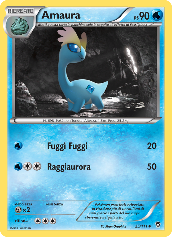 Amaura 025/114 — Furious Fists (Italian Pokémon TCG card)