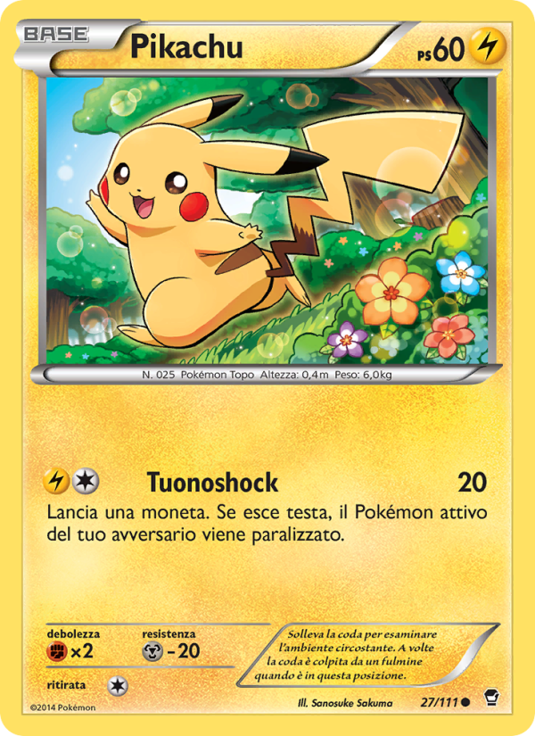 Pikachu 027/114 — Furious Fists (Italian Pokémon TCG card)