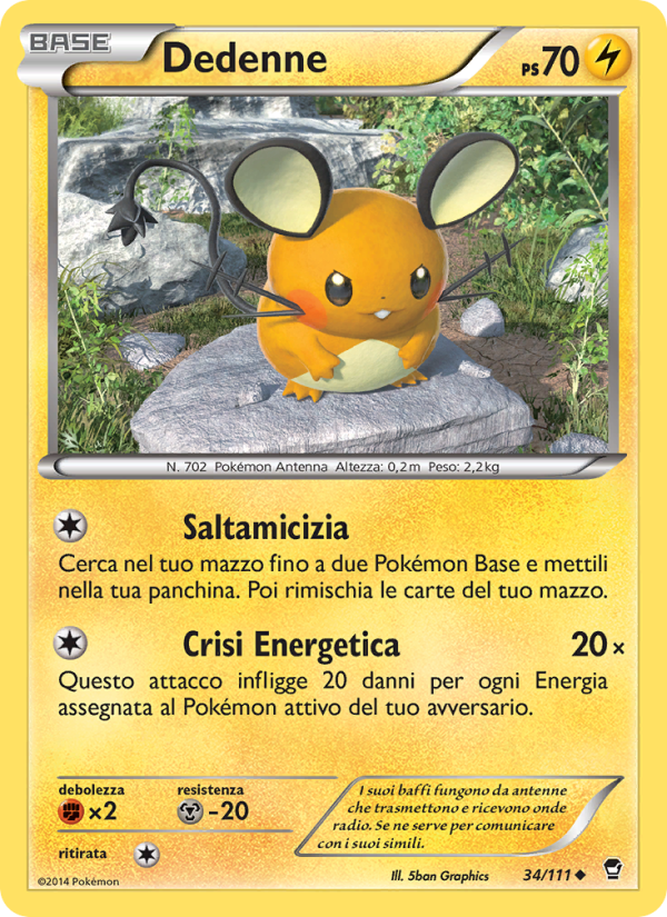 Dedenne 034/114 — Furious Fists (Italian Pokémon TCG card)