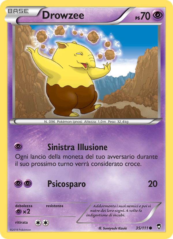 Drowzee 035/114 — Furious Fists (Italian Pokémon TCG card)