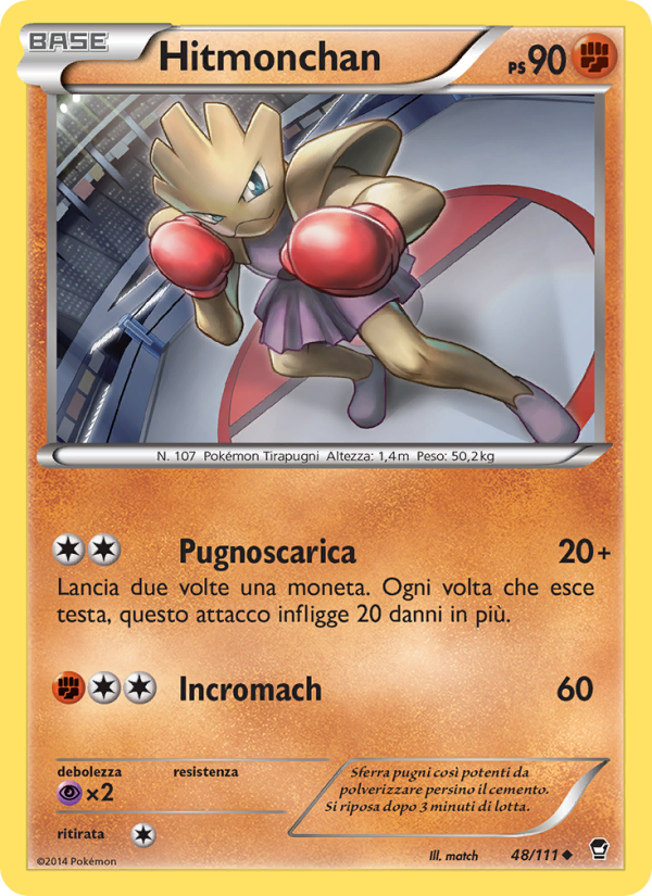 Hitmonchan 048/114 — Furious Fists (Italian Pokémon TCG card)