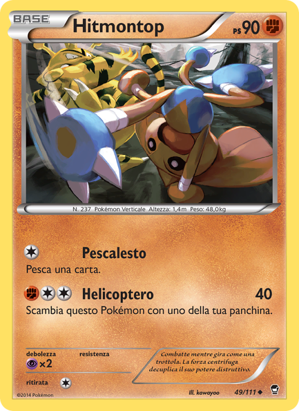 Hitmontop 049/114 — Furious Fists (Italian Pokémon TCG card)