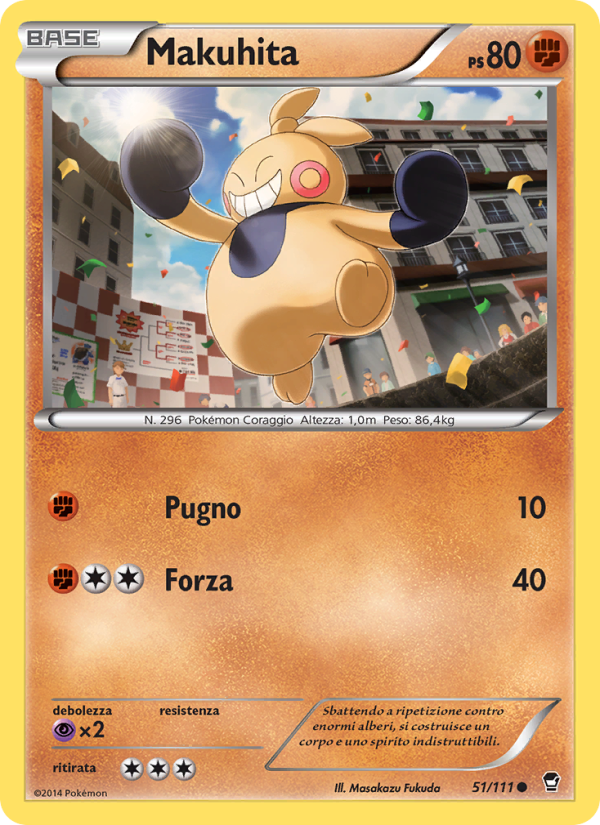 Makuhita 051/114 — Furious Fists (Italian Pokémon TCG card)