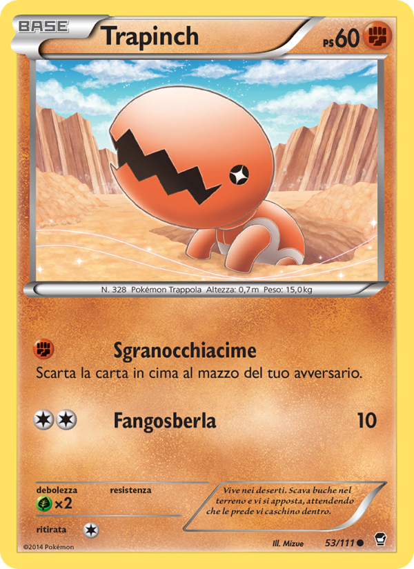 Trapinch 053/114 — Furious Fists (Italian Pokémon TCG card)