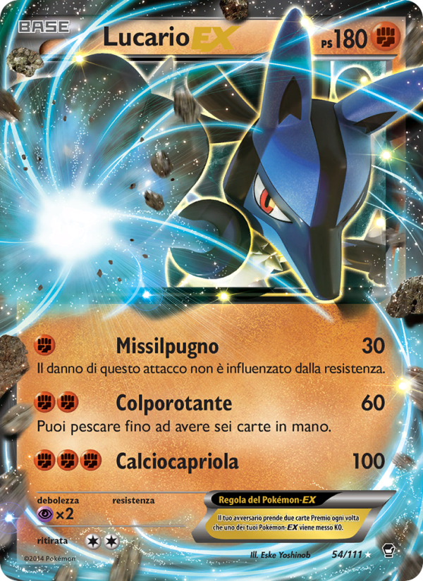 Lucario EX 054/114 — Furious Fists (Italian Pokémon TCG card)