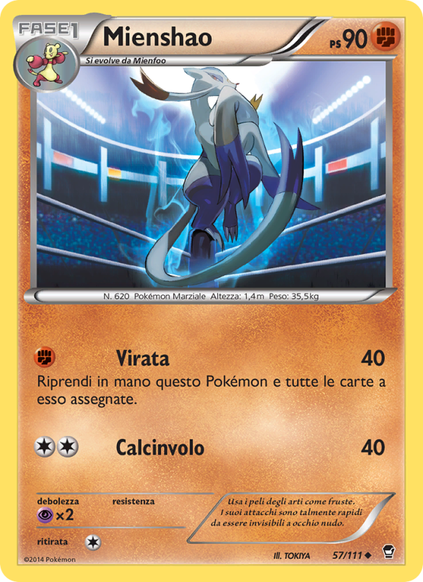 Mienshao 057/114 — Furious Fists (Italian Pokémon TCG card)