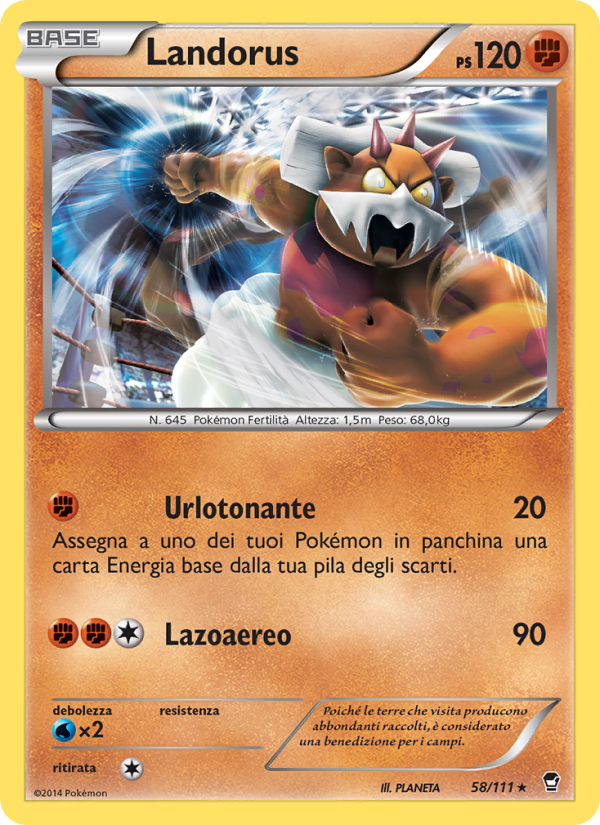 Landorus 058/114 — Furious Fists (Italian Pokémon TCG card)