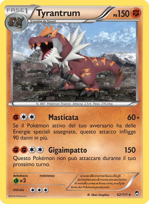 Tyrantrum 062/114 — Furious Fists (Italian Pokémon TCG card)