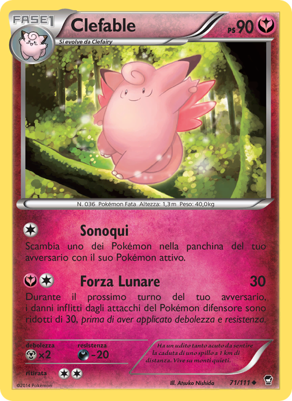 Clefable 071/114 — Furious Fists (Italian Pokémon TCG card)