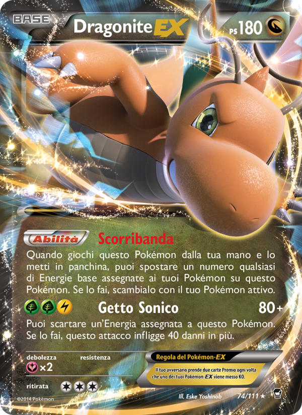 Dragonite EX 074/114 — Furious Fists (Italian Pokémon TCG card)