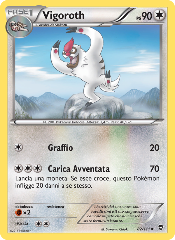 Vigoroth 082/114 — Furious Fists (Italian Pokémon TCG card)