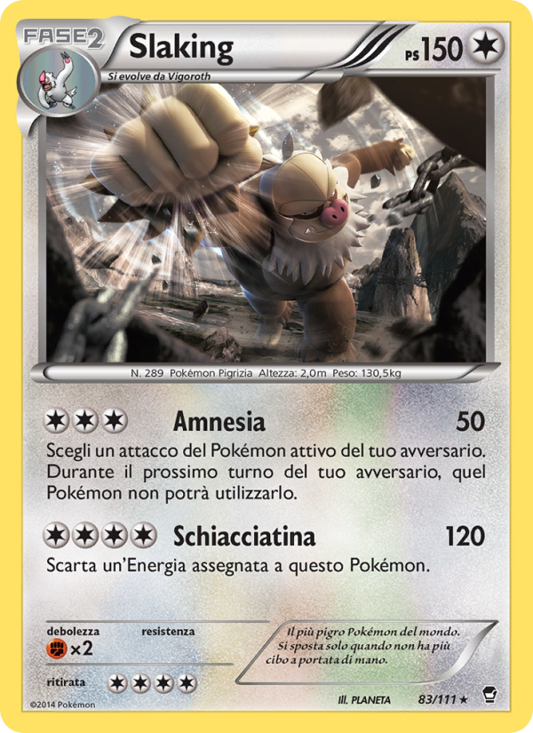 Slaking 083/114 — Furious Fists (Italian Pokémon TCG card)