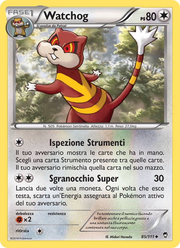Watchog 085/114 — Furious Fists (Italian Pokémon TCG card)