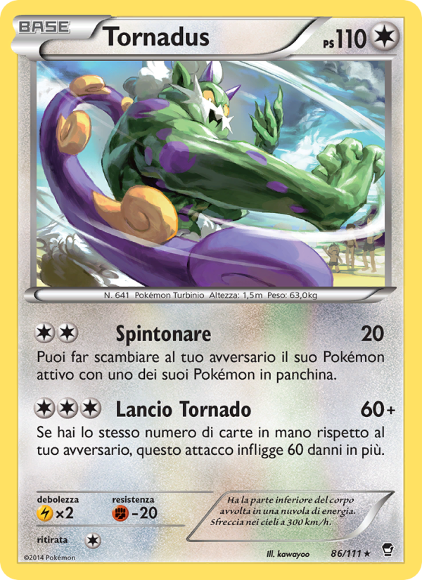 Tornadus 086/114 — Furious Fists (Italian Pokémon TCG card)
