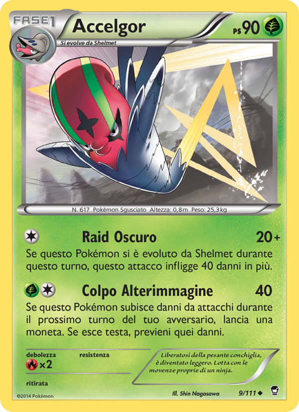 Accelgor 009/114 — Furious Fists (Italian Pokémon TCG card)