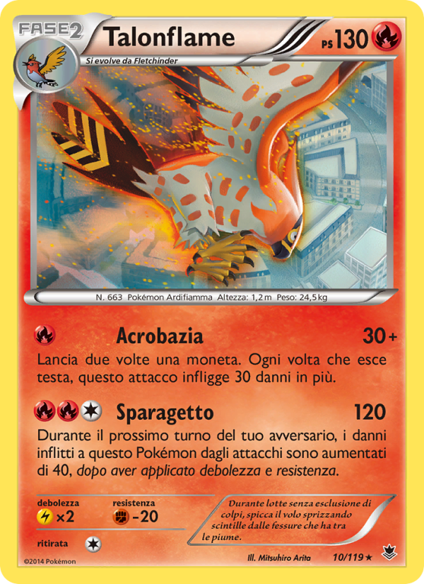 Talonflame 010/124 — Phantom Forces (Italian Pokémon TCG card)