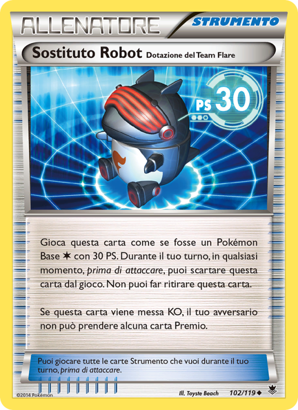 Sostituto Robot [Dotazione del Team Flare] 102/124 — Phantom Forces (Italian Pokémon TCG card)