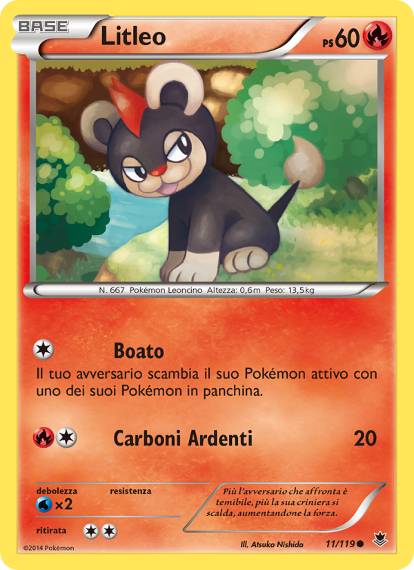 Litleo 011/124 — Phantom Forces (Italian Pokémon TCG card)