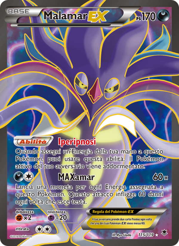 Malamar EX 115/124 — Phantom Forces (Italian Pokémon TCG card)