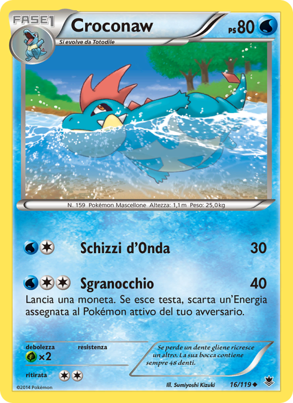 Croconaw 016/124 — Phantom Forces (Italian Pokémon TCG card)