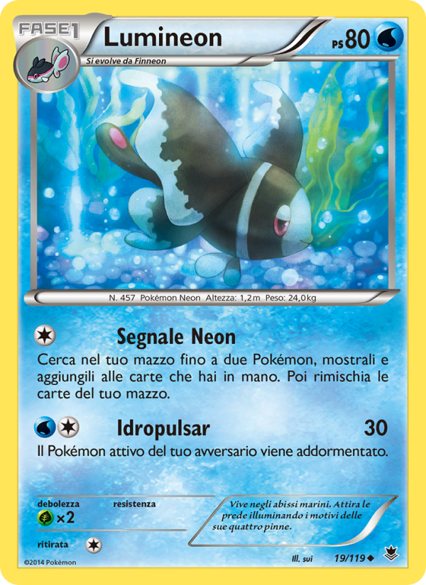Lumineon 019/124 — Phantom Forces (Italian Pokémon TCG card)