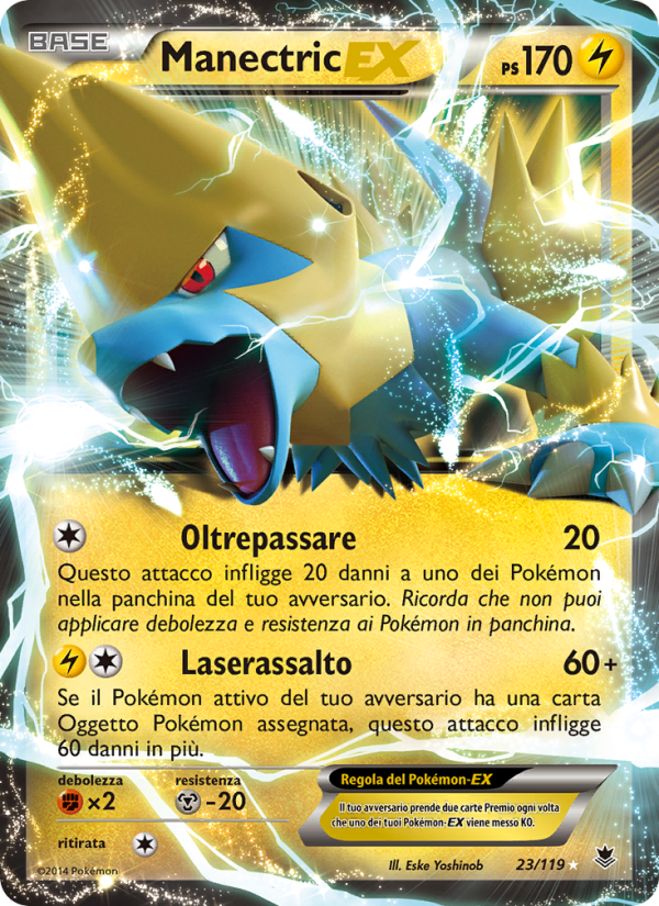 Manectric EX 023/124 — Phantom Forces (Italian Pokémon TCG card)