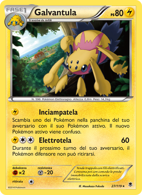 Galvantula 027/124 — Phantom Forces (Italian Pokémon TCG card)