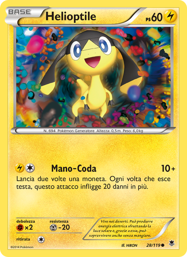 Helioptile 028/124 — Phantom Forces (Italian Pokémon TCG card)