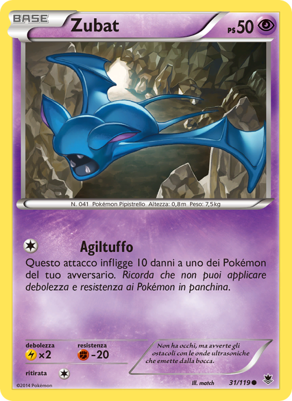 Zubat 031/124 — Phantom Forces (Italian Pokémon TCG card)