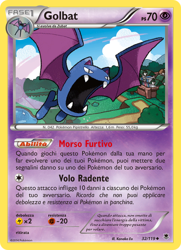 Golbat 032/124 — Phantom Forces (Italian Pokémon TCG card)