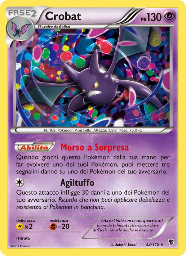 Crobat 033/124 — Phantom Forces (Italian Pokémon TCG card)