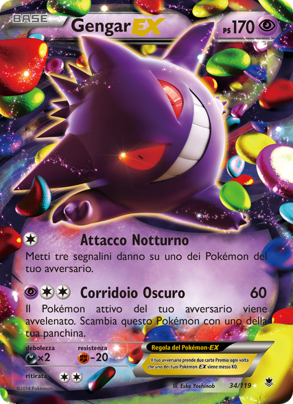 Gengar EX 034/124 — Phantom Forces (Italian Pokémon TCG card)