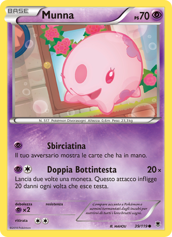 Munna 039/124 — Phantom Forces (Italian Pokémon TCG card)