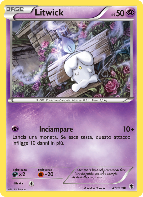 Litwick 041/124 — Phantom Forces (Italian Pokémon TCG card)