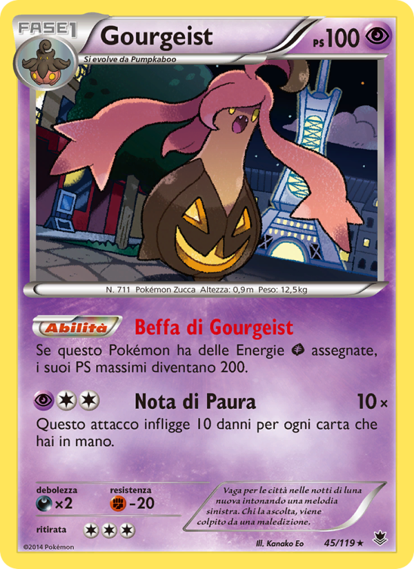 Gourgeist 045/124 — Phantom Forces (Italian Pokémon TCG card)